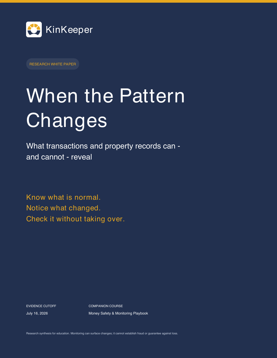 Cover of When the Pattern Changes, a KinKeeper white paper